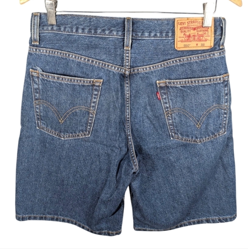 Levi Strauss 550 Denim Cotton Relaxed Fit Jean Shorts Jorts Size Mens 31